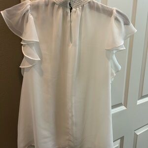 1. State White Ruffle Sleeve Blouse
